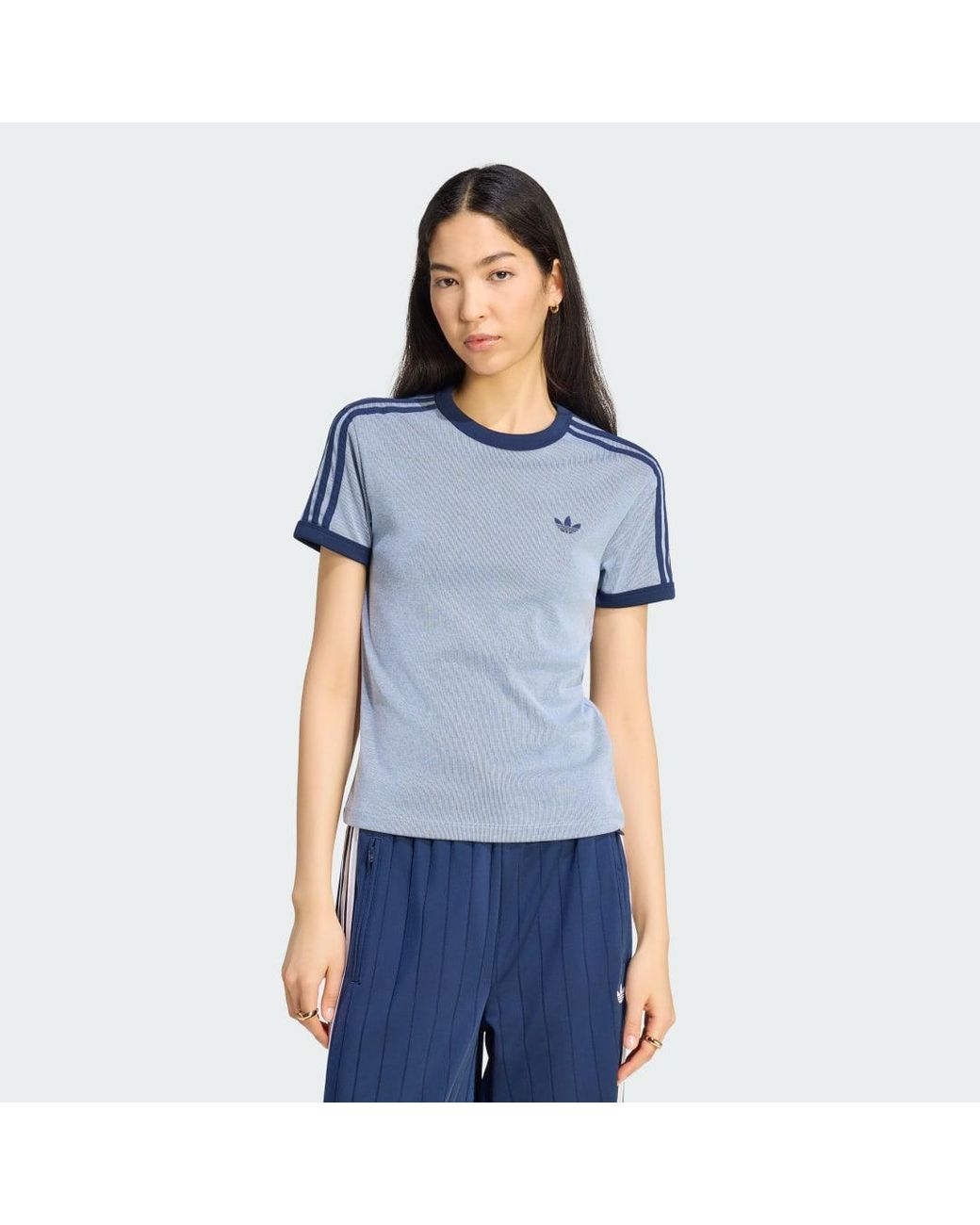 Adidas Blue Lifestyle Heather 3S Cali Tee Ks9990