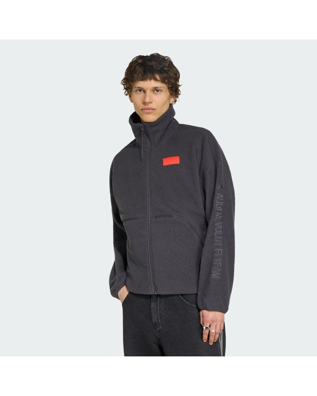 Adidas Gray Audi Revolut F1 Team Elevated Polarfleece Jacket for men