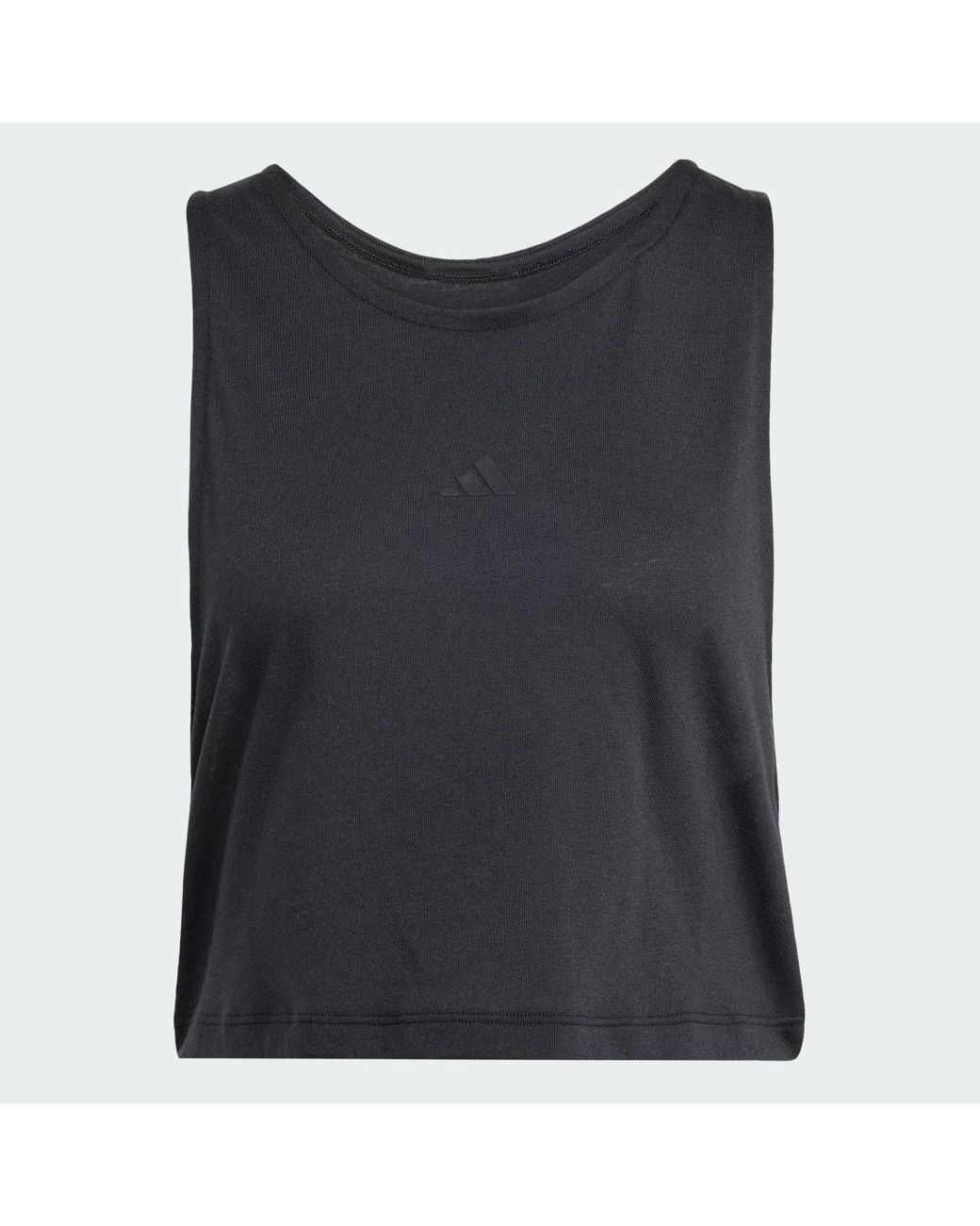 Adidas Gray Yoga Essentials Cropped Tank Top