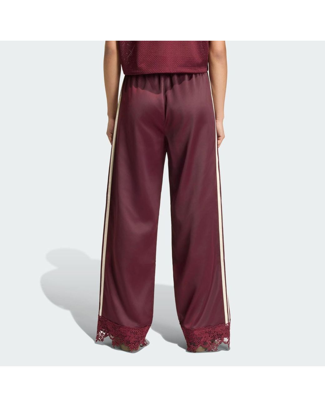 Adidas Red Originals Satin Lace Firebird Track Trousers Loose
