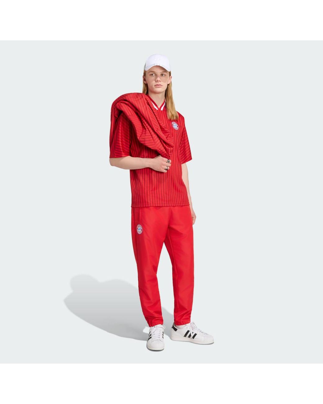 Adidas Red Fc Bayern Muenchen Stadium Track Pants for men