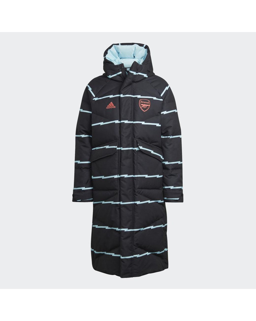 adidas Arsenal Lifestyler Down Coat in Black for Men Lyst UK