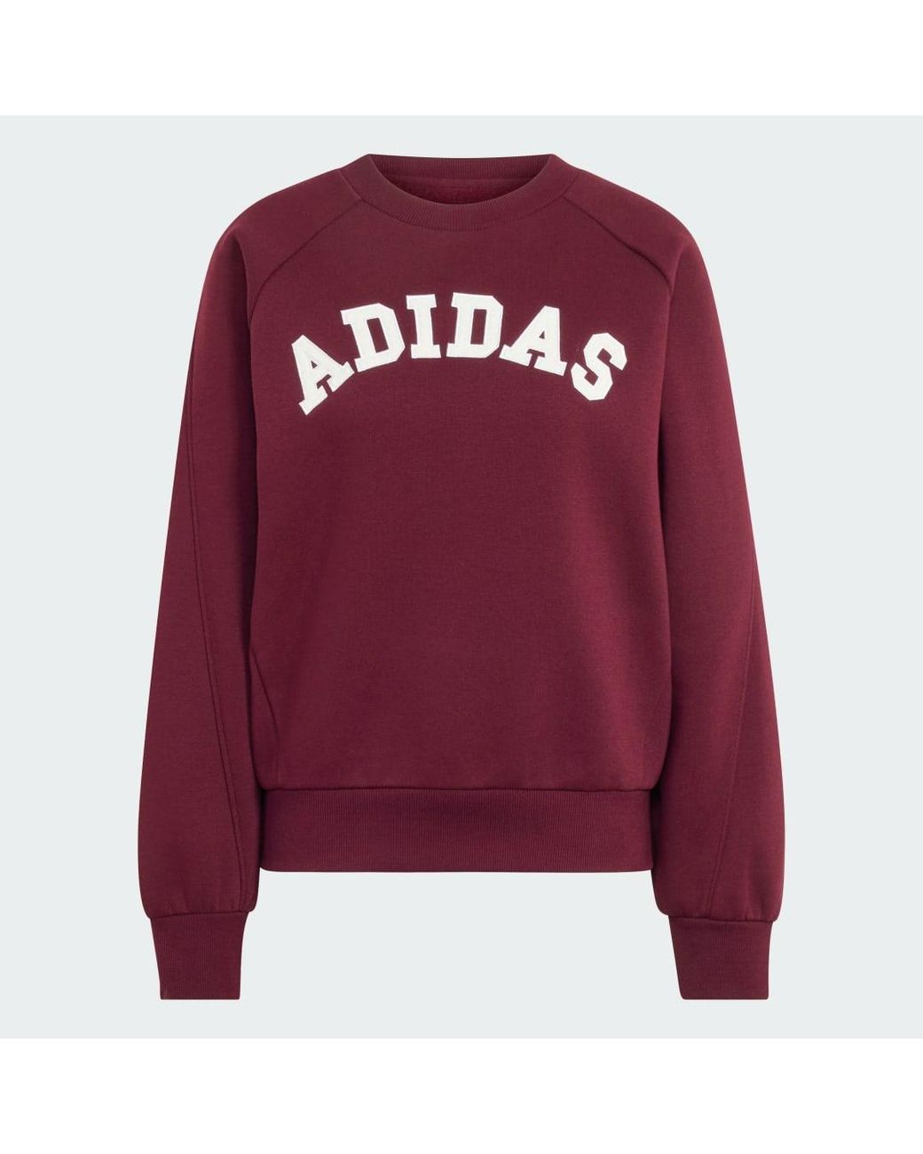 Adidas Red 3-Stripes Crew Sweatshirt