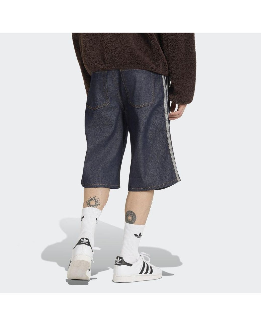 Adidas Blue Firebird Adicolor Jorts Mid-Rise Straight Leg for men