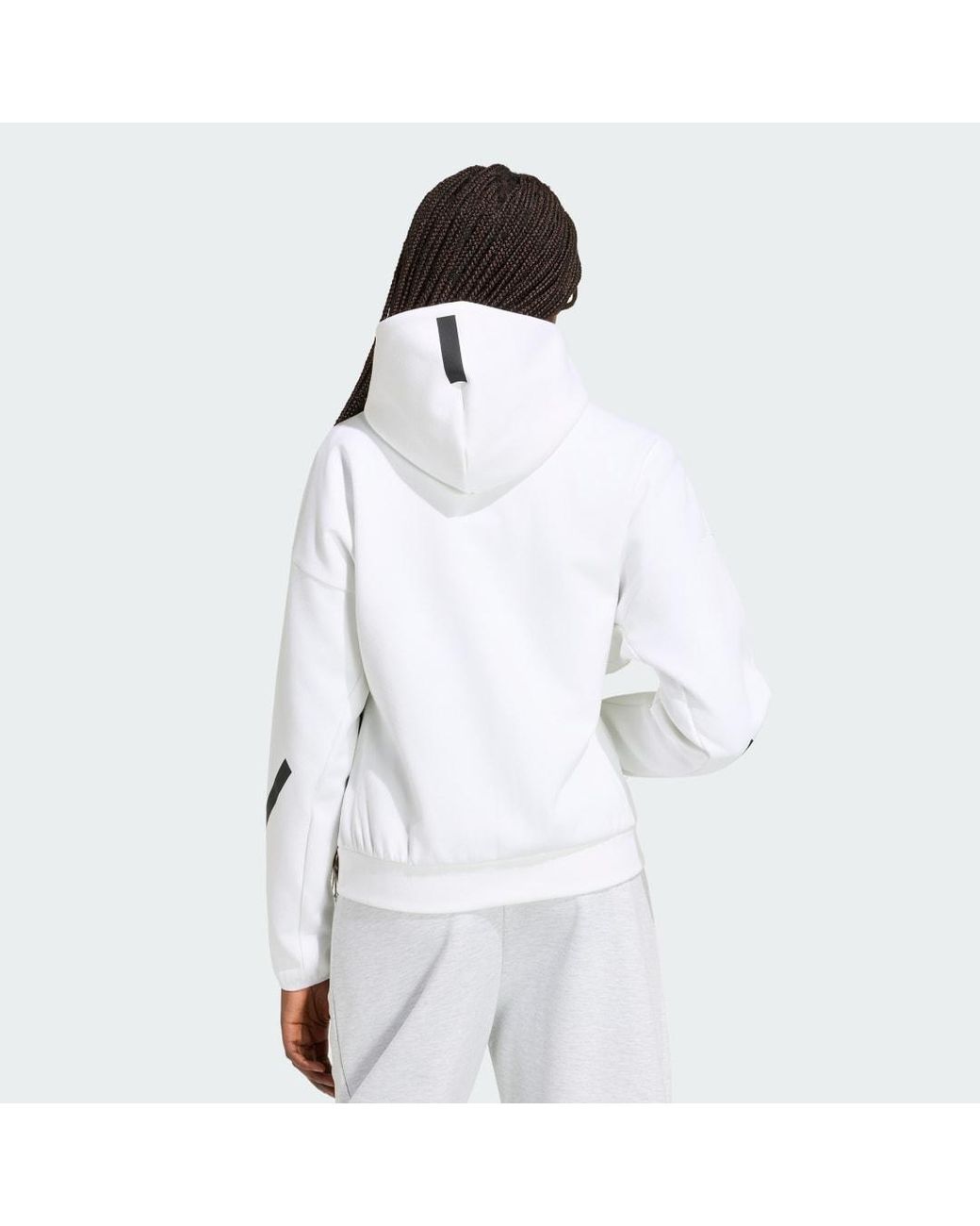 Adidas Originals White Lifestyle Z. N.E. Full Zip Hoodie Kf6326