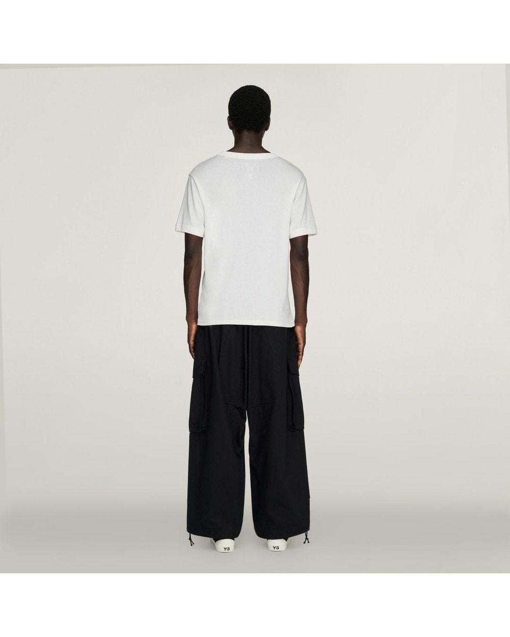 Adidas White Y-3 Twill Trousers for men