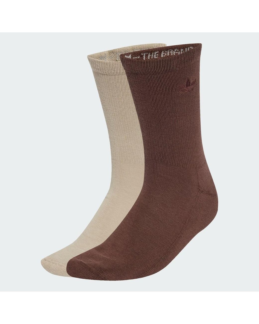 Adidas Brown Two-Toned Crew Socks 2 Pairs