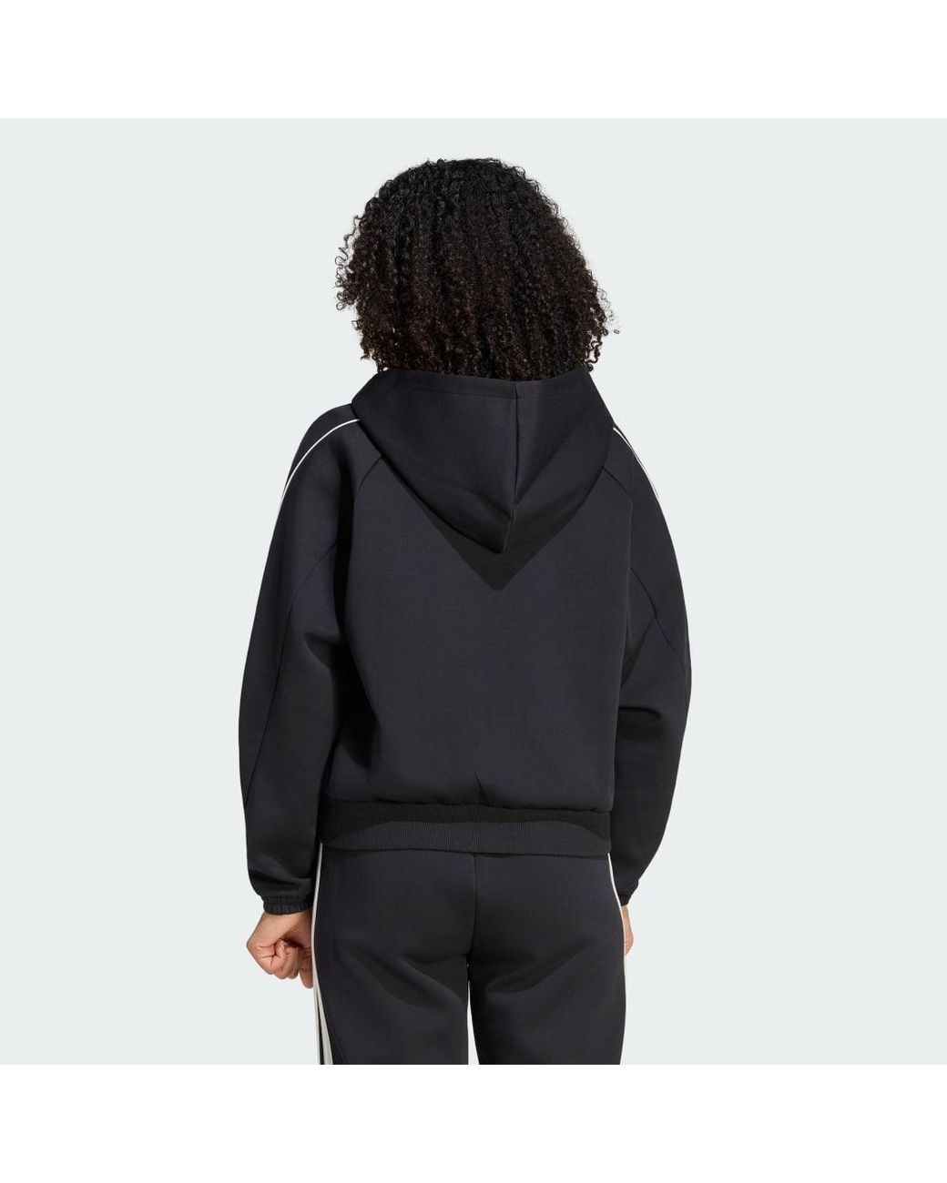 Adidas Black Stadium Small Logo Full Zip Hoodie
