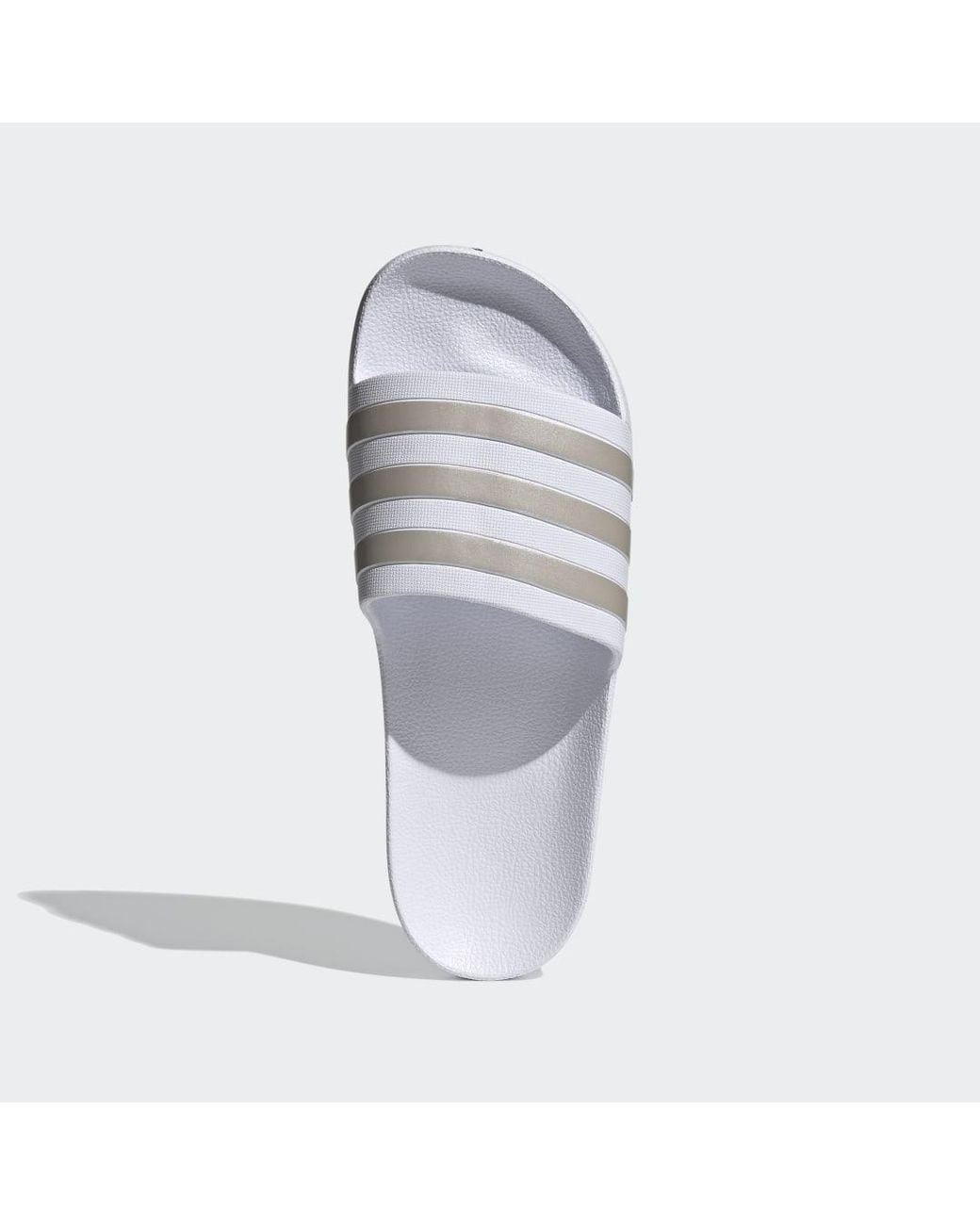 Adidas White Adilette Aqua Slides for men