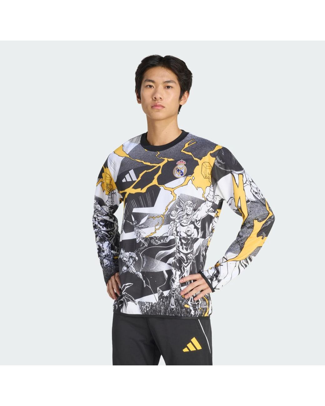 Adidas Blue Real Madrid Avengers 25/26 Pre-Match Warm Top for men