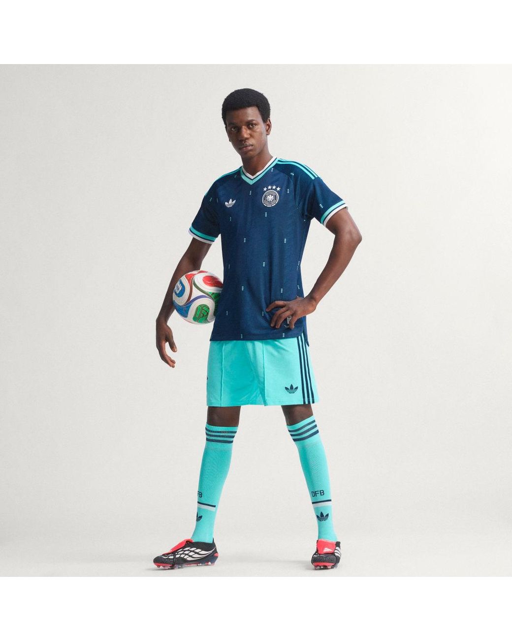 Adidas Blue Germany 26 Away Authentic Jersey for men