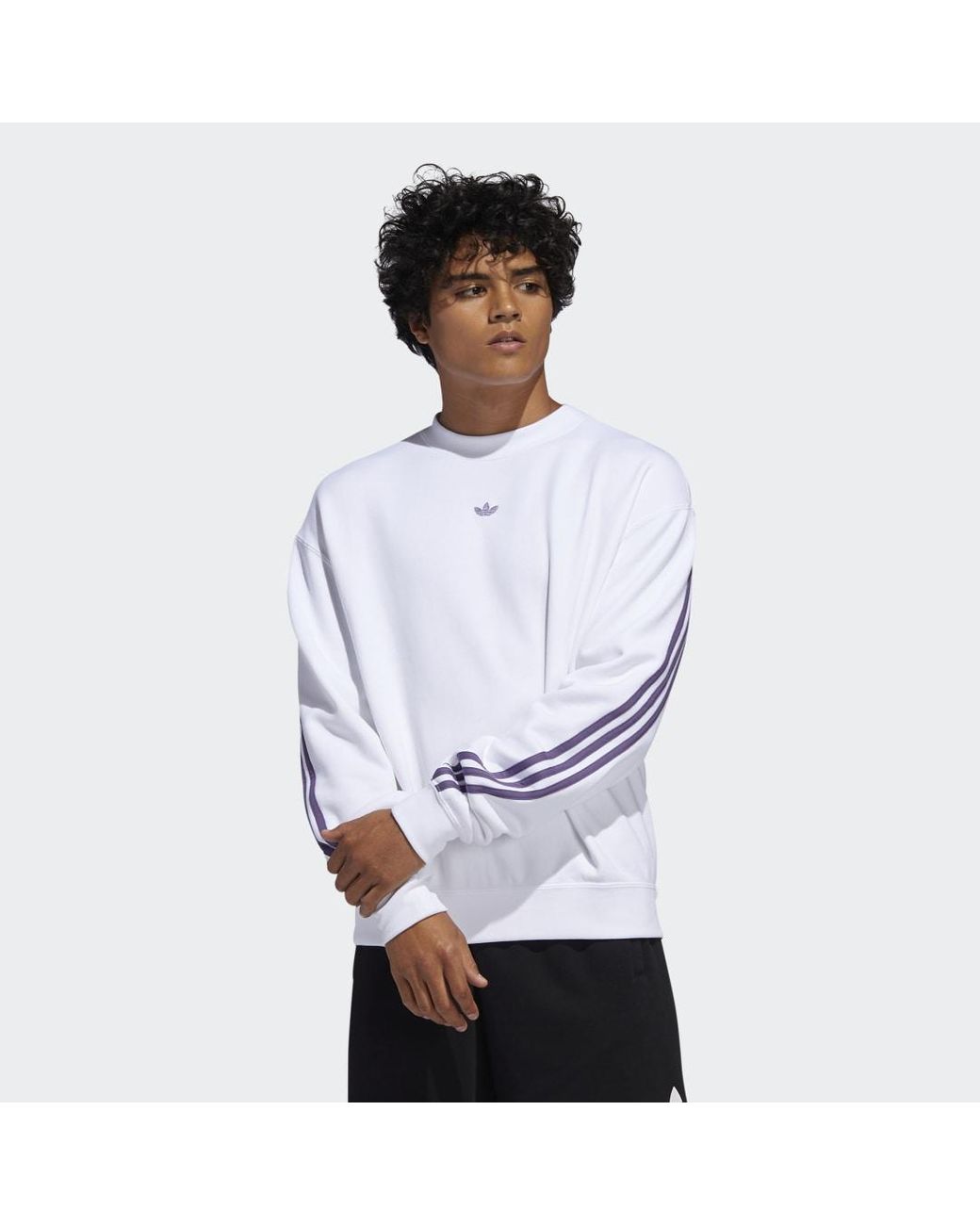 adidas 3-Streifen Wrap Sweatshirt in Weiß für Herren | Lyst DE