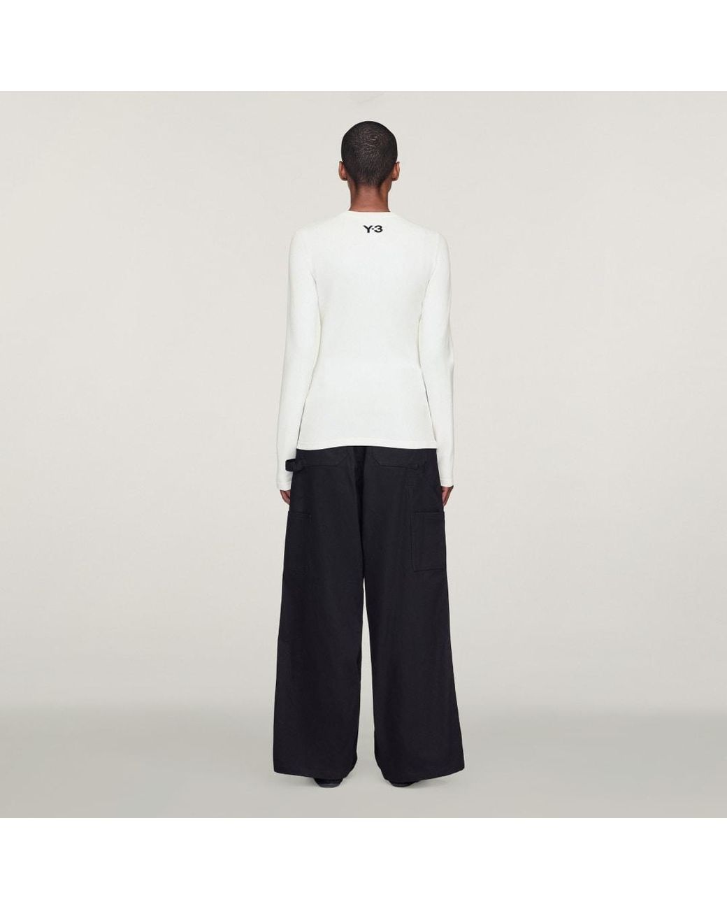 Adidas White Y-3 3-Stripes Long Sleeve Long-Sleeve Top