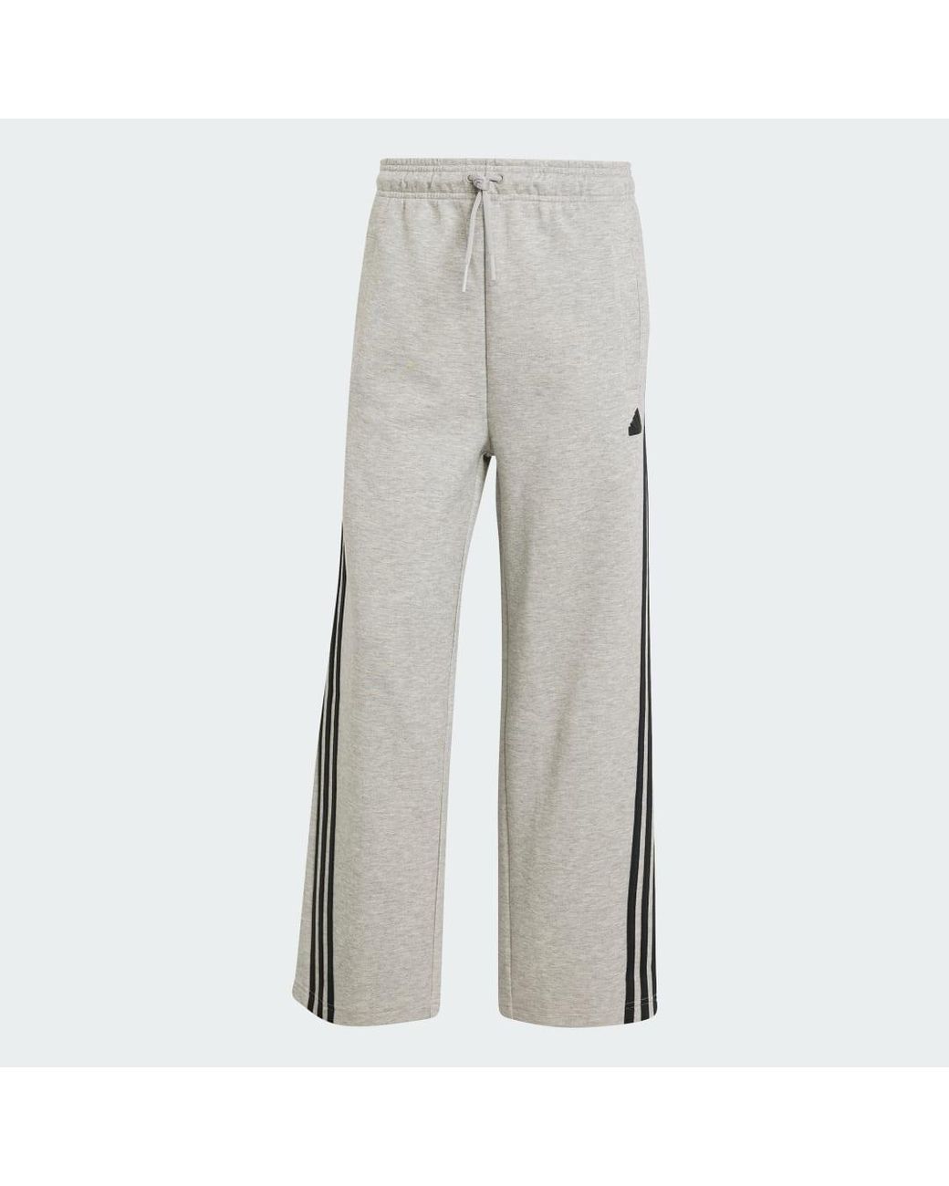 Adidas Gray Future Icons 3-Stripes Open Hem Joggers