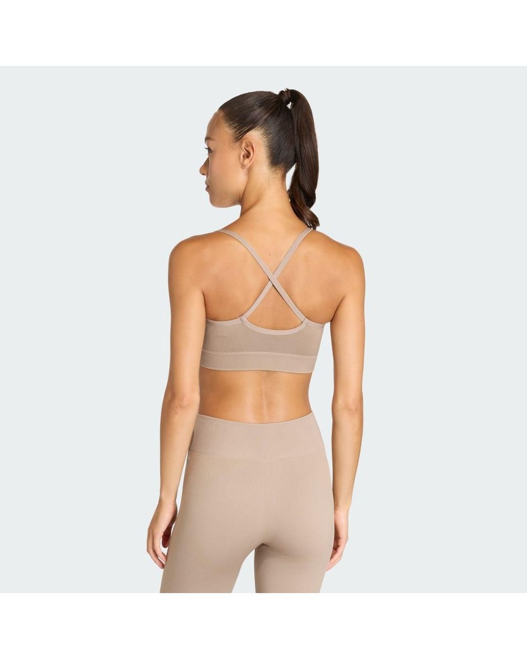 Adidas Natural Workout Essentials Knit Light Support Padded Bra