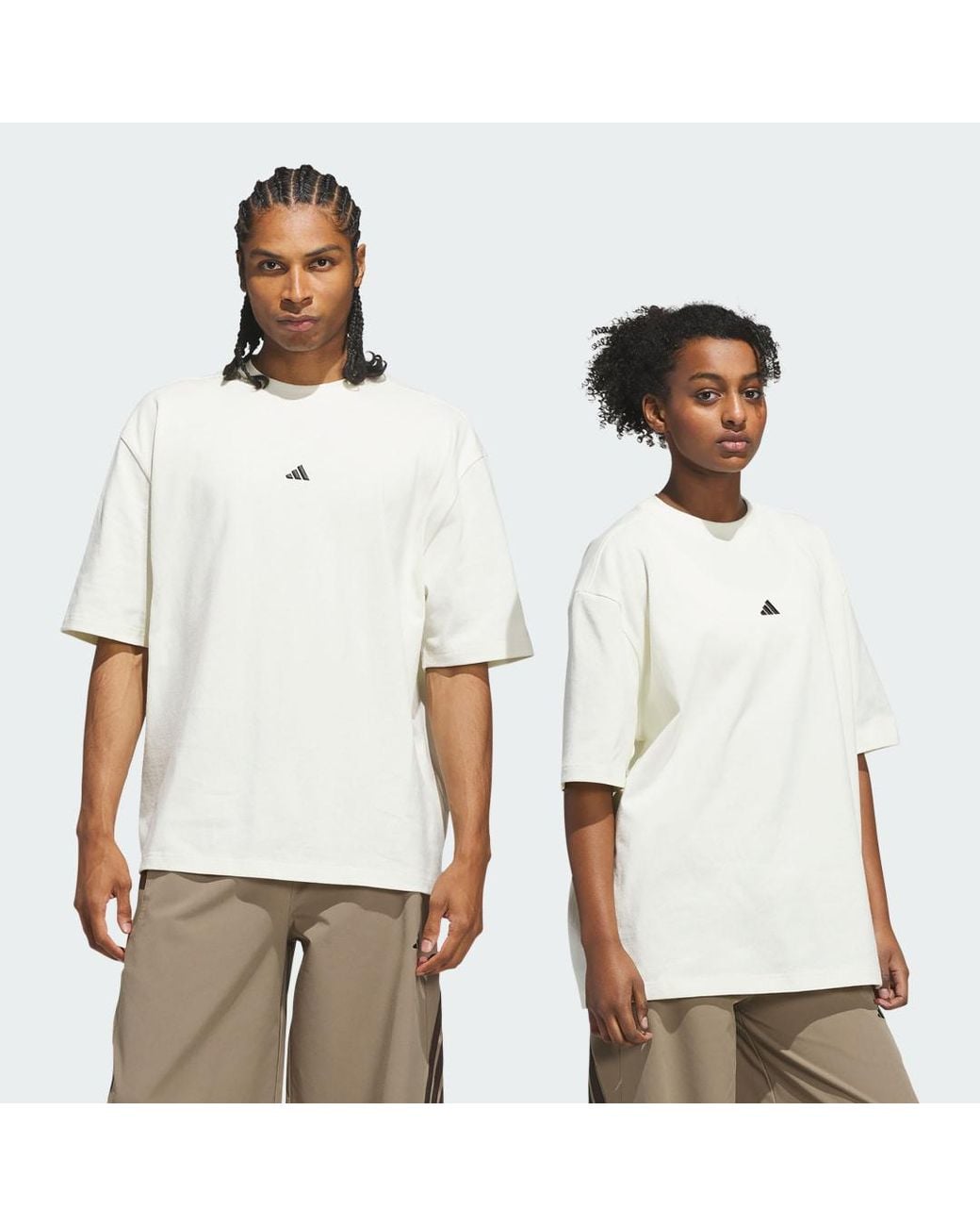 Adidas White Basketball Single Jersey T-Shirt