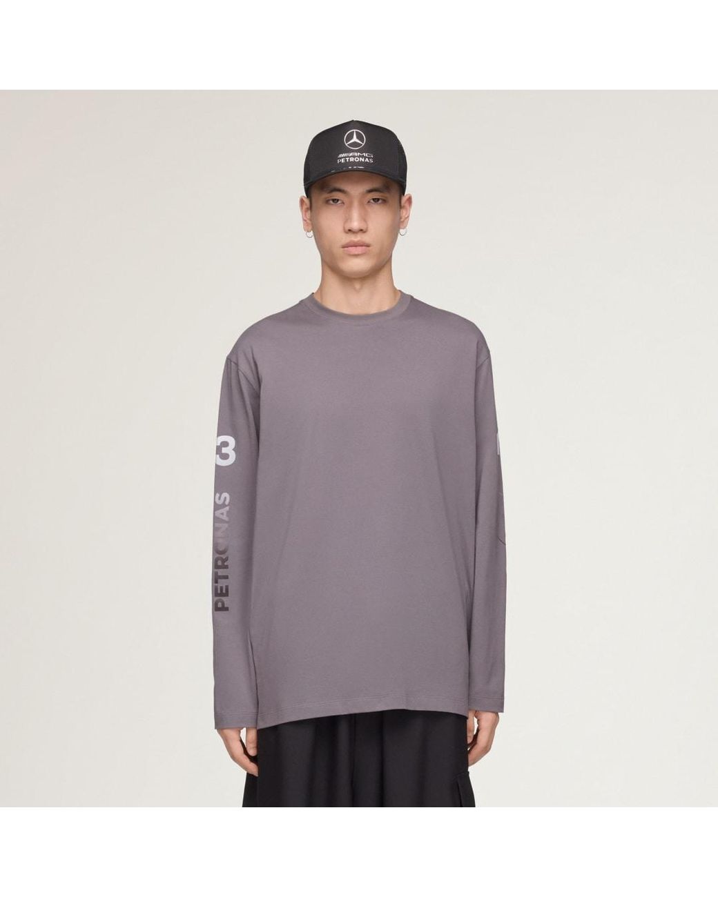 Adidas Purple Y-3 Mercedes Chaos Logo Long Sleeve T-Shirt