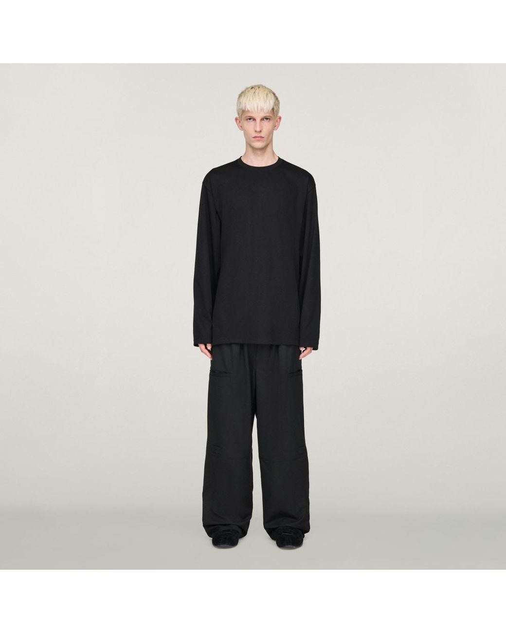 Adidas Black Y-3 Refined Wool Cuffed Tracksuit Bottoms for men