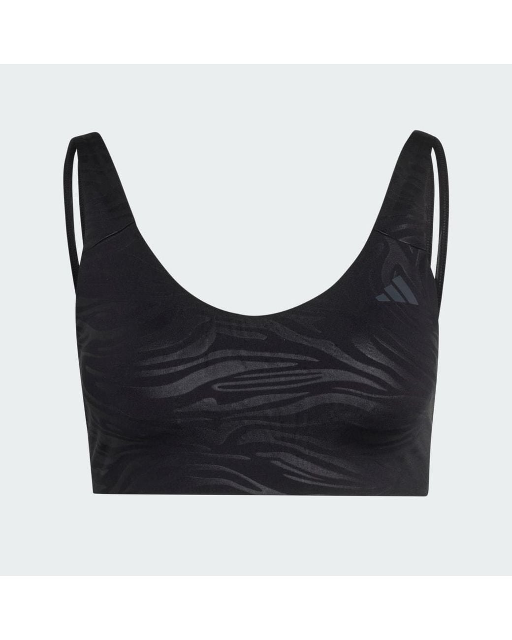 Adidas Black All Me Essentials Graphic Light Support Bra
