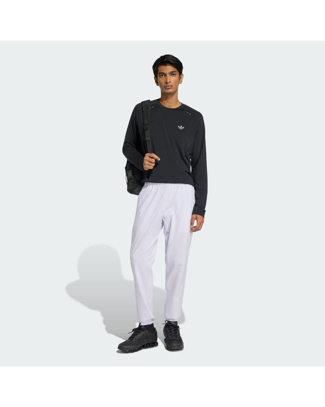 Adidas Black Tech Trefoil Essentials Poly Long Sleeve Jersey for men