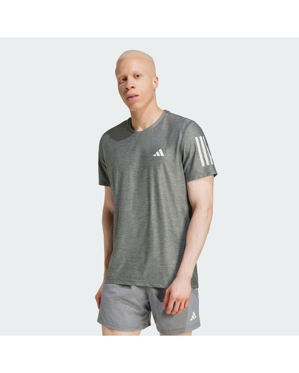 Adidas Gray Own The Run Running T-shirt for men