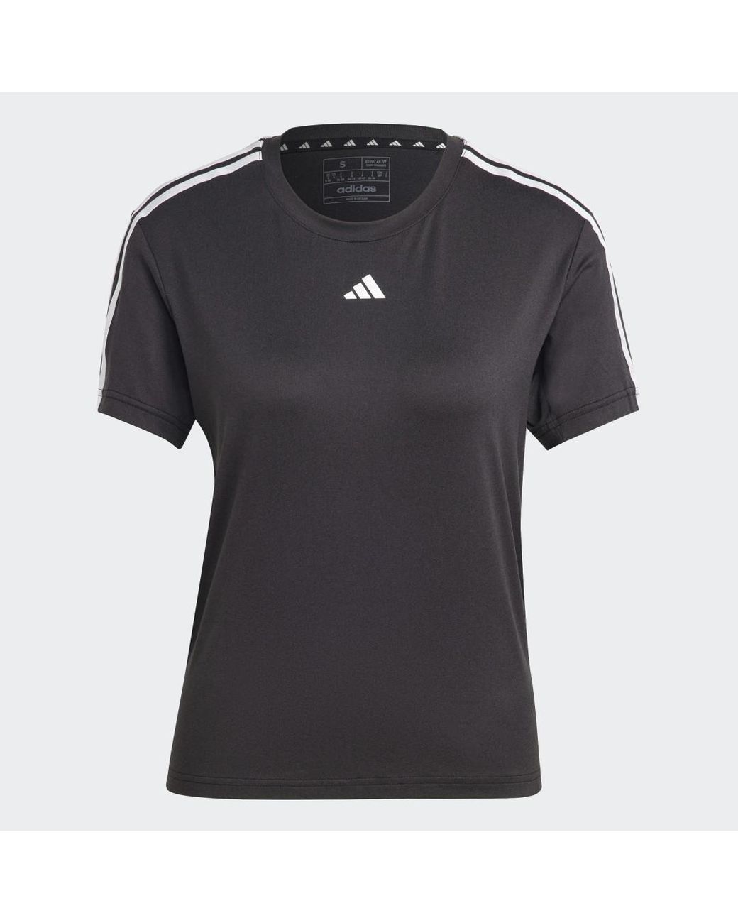 Adidas Black Aeroready Train Essentials 3-stripes T-shirt