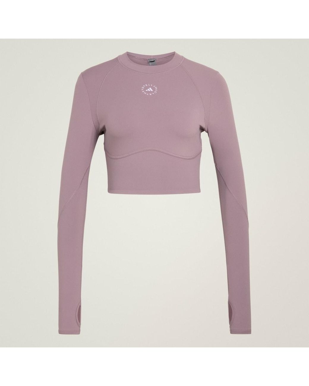 Adidas Purple By Stella Mccartney Training Long Sleeve Crop Top