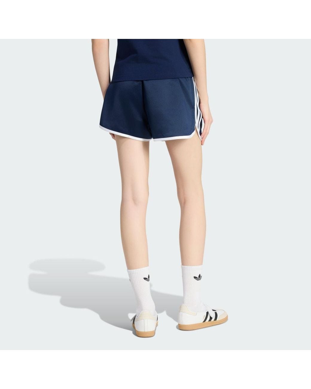Adidas Blue Satin 3S Sprinter Short