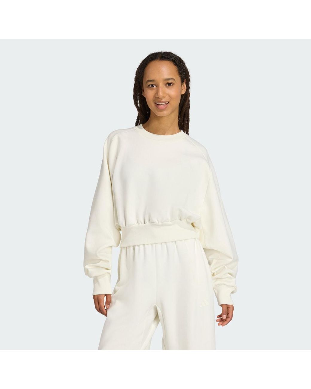 Adidas White Soft Lux Loose Sweatshirt