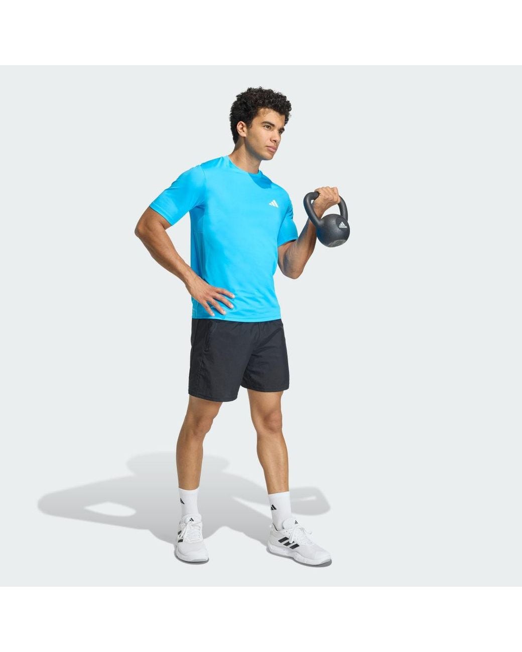 Adidas Blue Workout Essentials Base T-Shirt for men