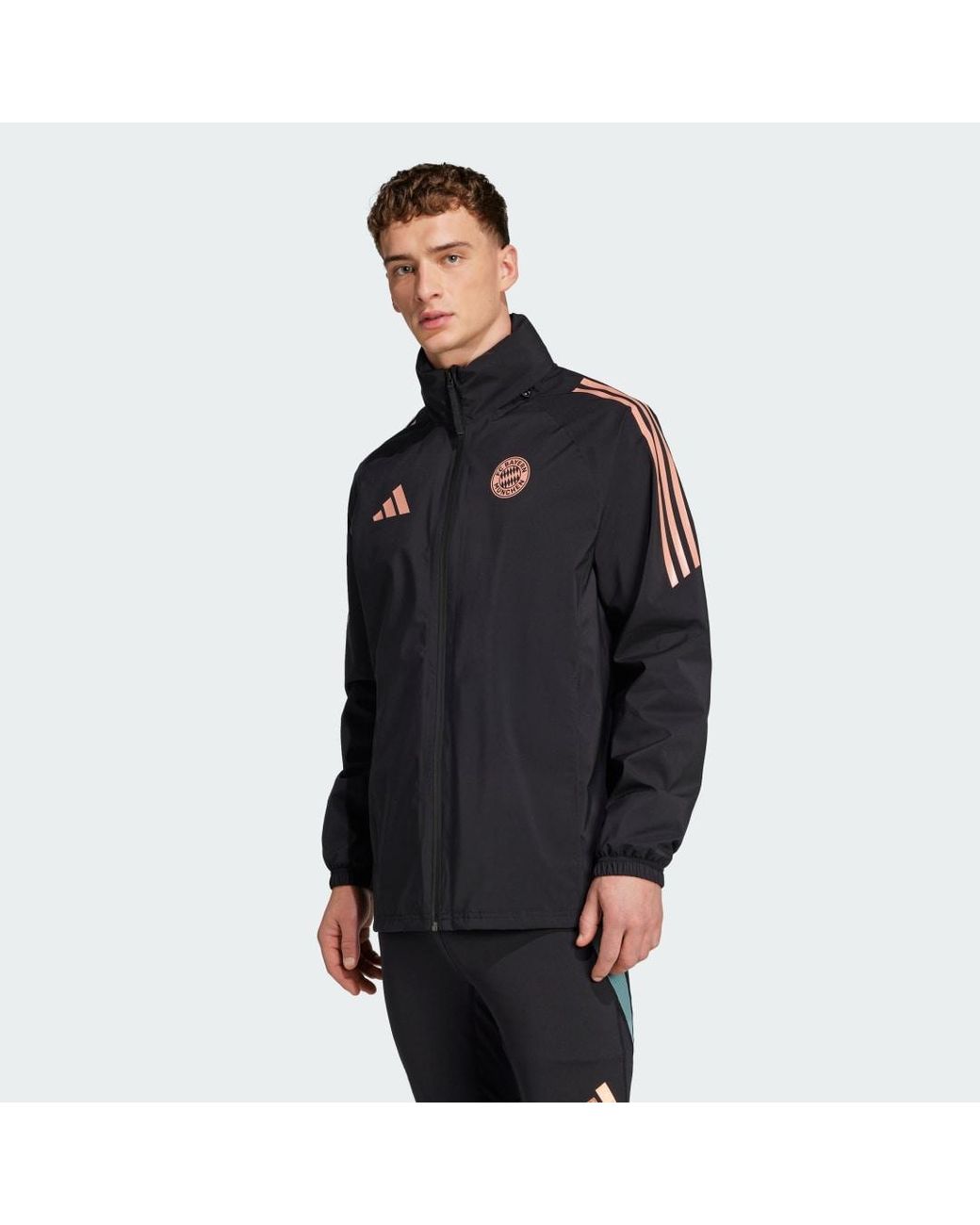 Adidas Originals Black Fc Bayern Tiro 24 Rain Jacket for men