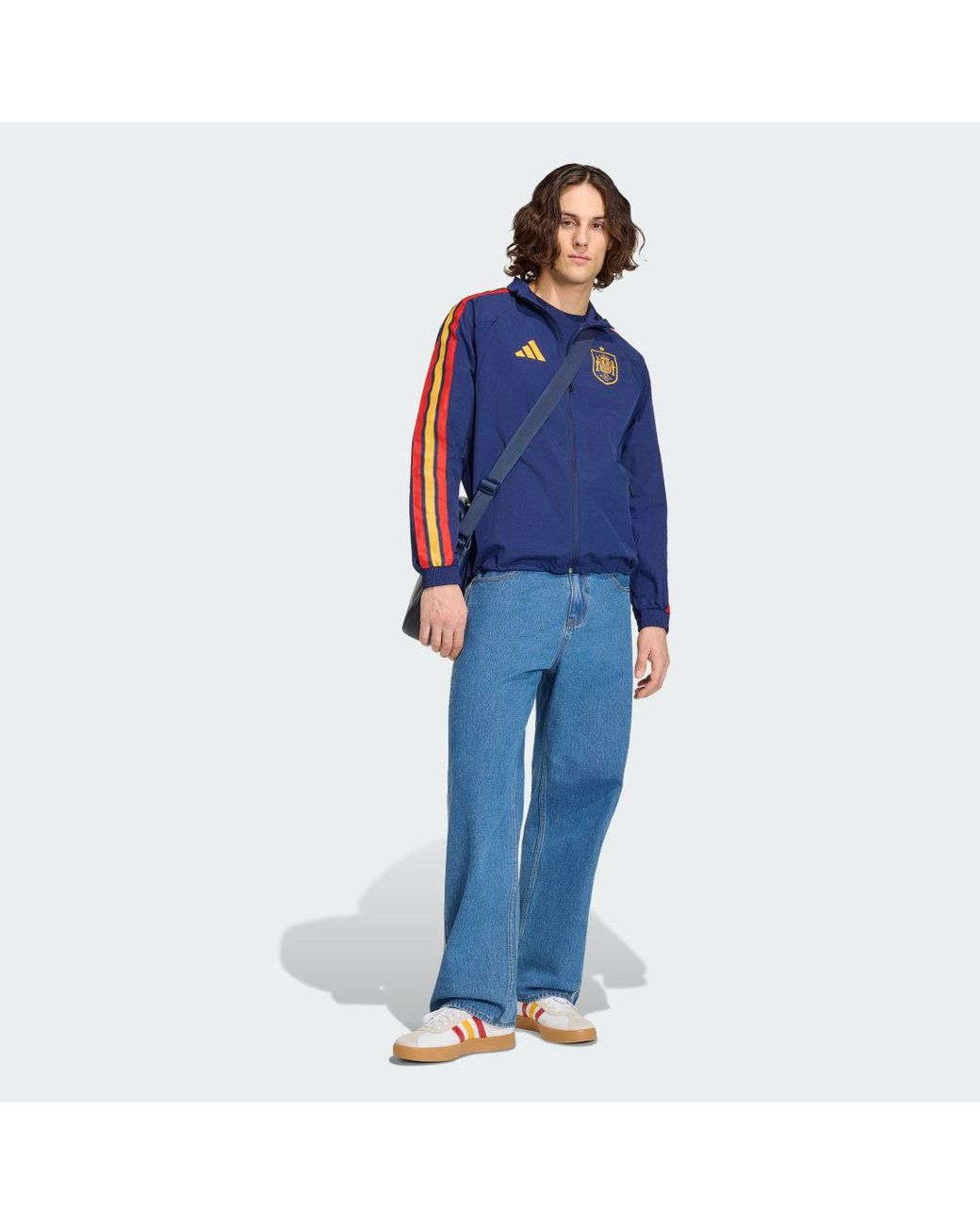 Adidas Blue Spain National Team 2026 Home Full-Zip Game Day Anthem Jacket for men