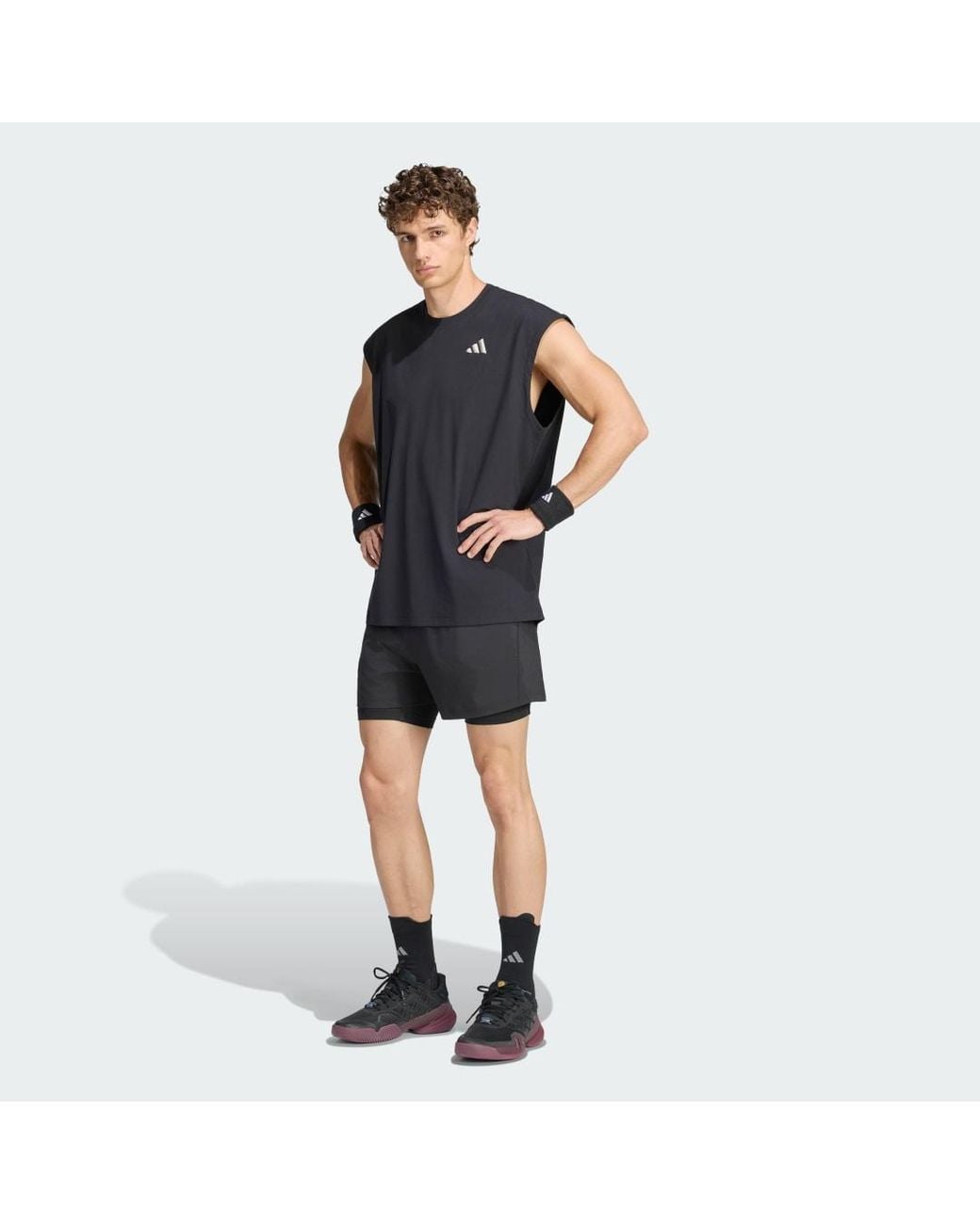 Adidas Black Sh &Amp; Tight Set Shorts for men