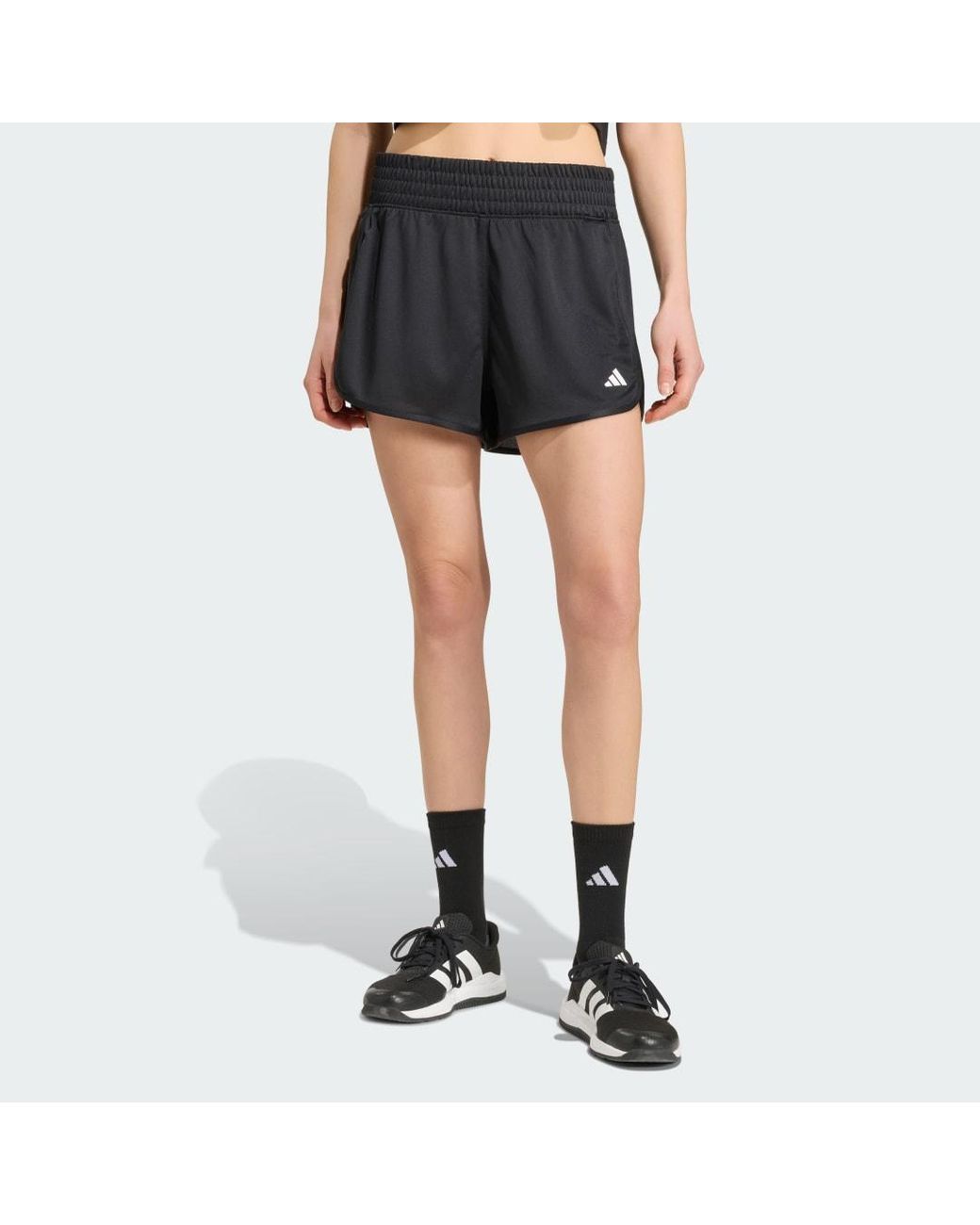 Adidas Blue Pacer Essentials Knit High Rise Shorts