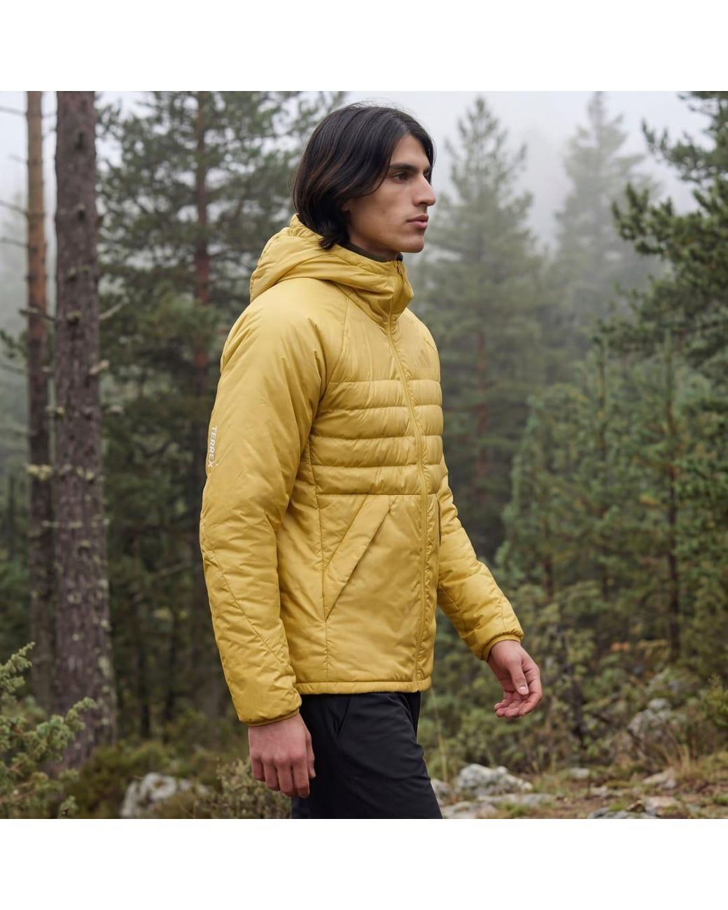 Adidas Yellow Terrex Multi Climawarm Insulated Hooded Jacket for men
