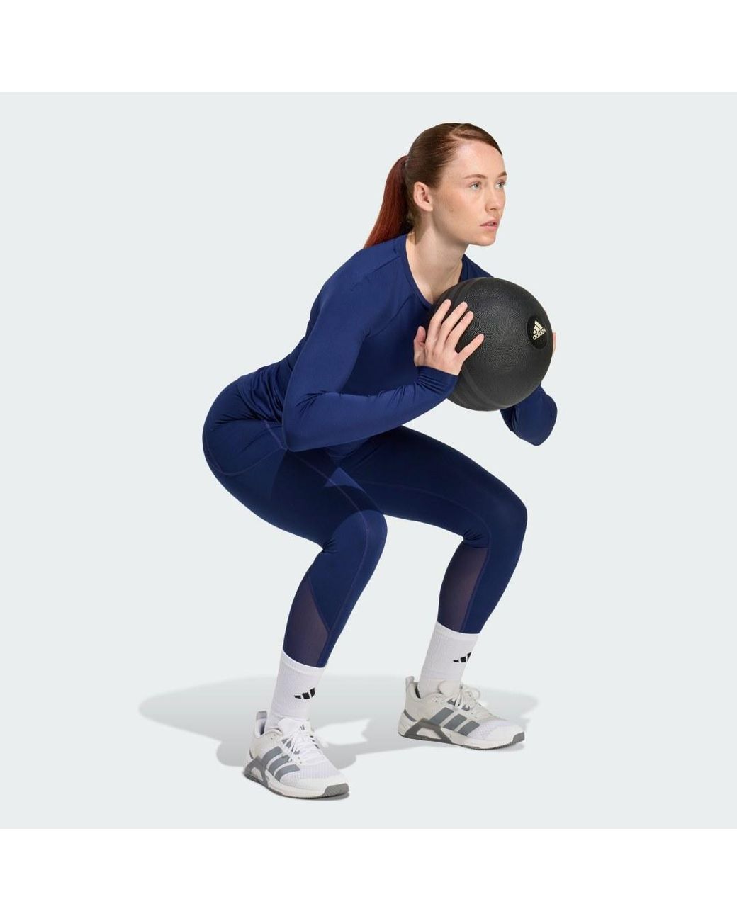 Adidas Blue Techfit Stash Pocket Full-Length Leggings
