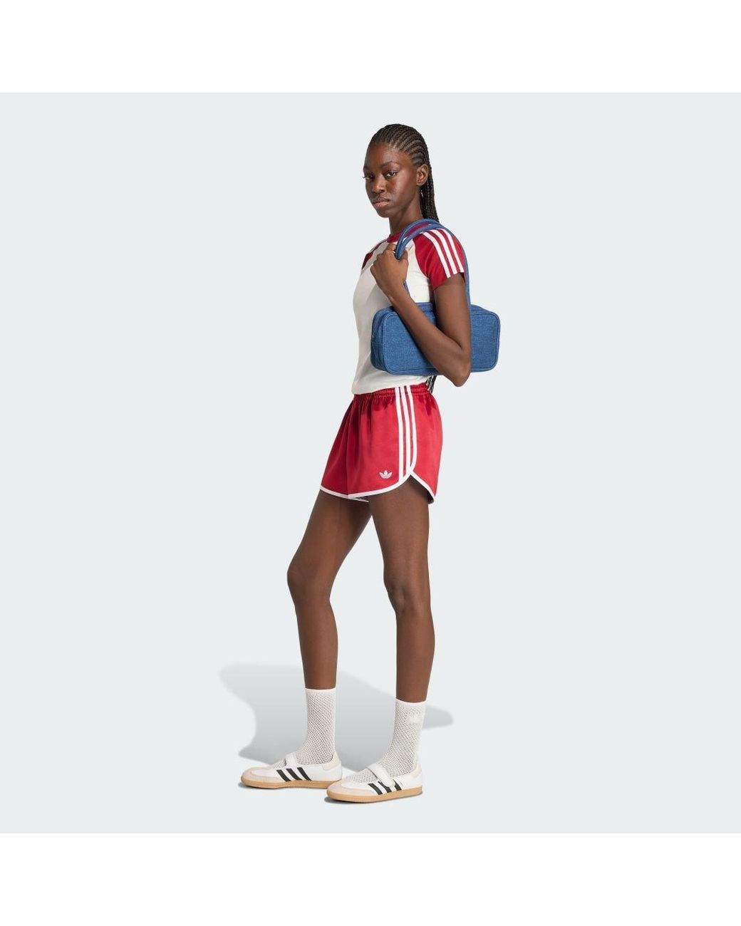 Adidas Red Satin 3S Sprinter Short