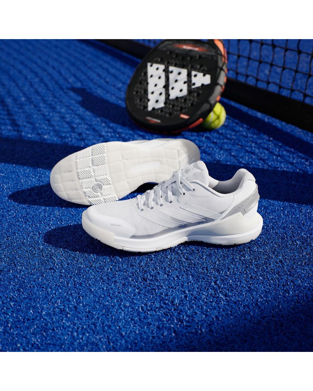 Adidas White Crazyquick Lightstrike Padel Shoes