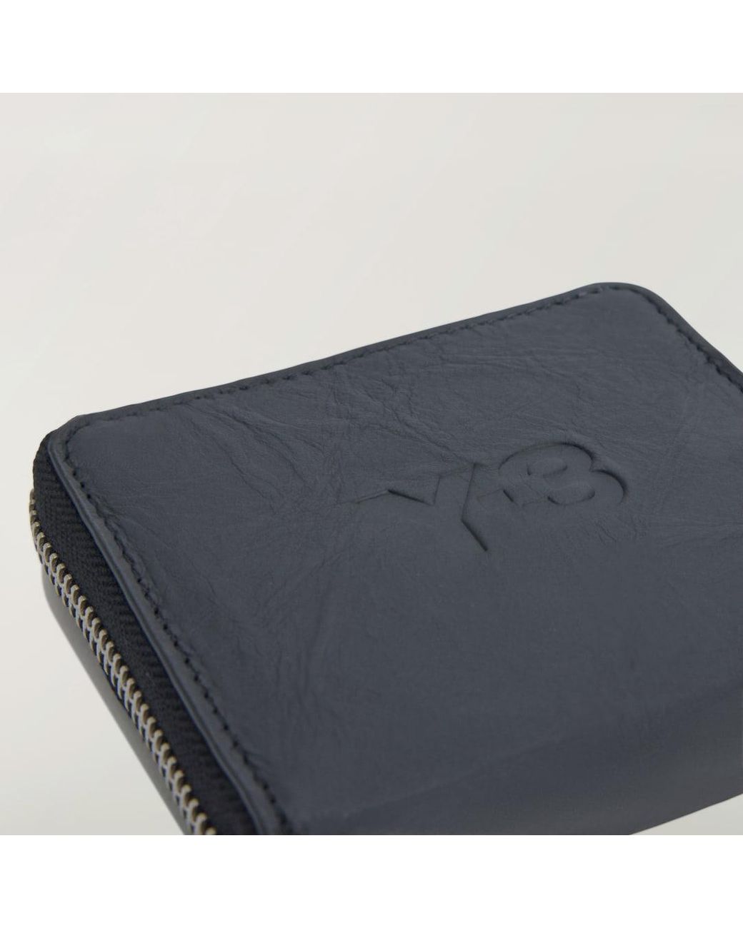Adidas Black Y-3 Crinkle Leather Wallet