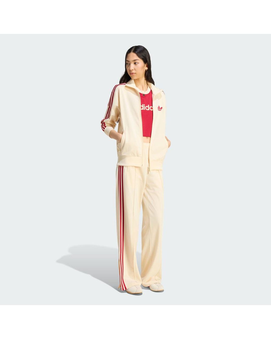 Adidas Natural Firebird Track Top Loose