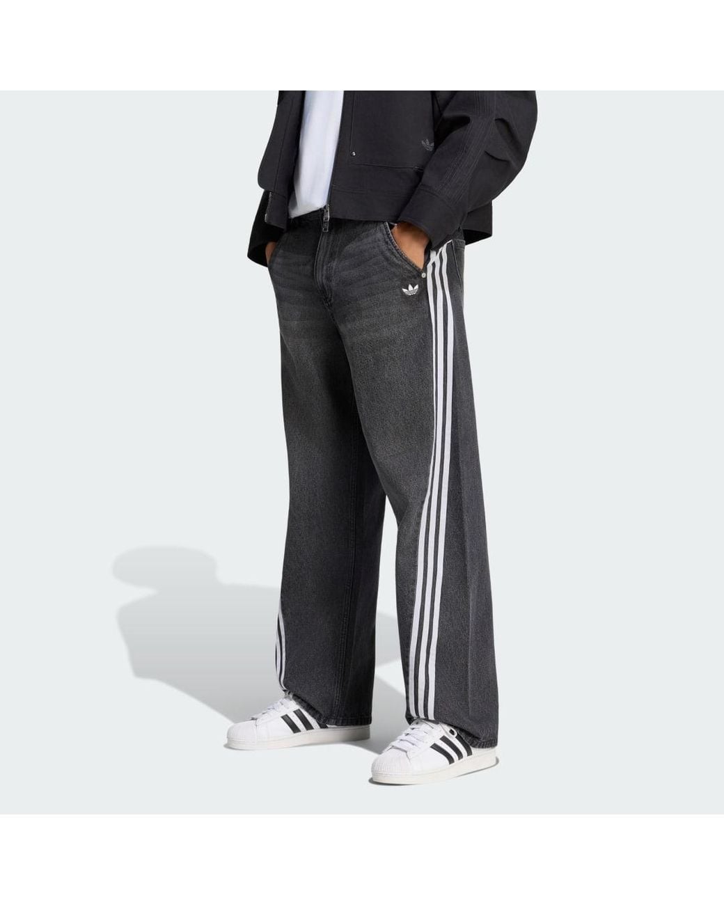 Adidas Black Adilenium 6 Denim Pants for men
