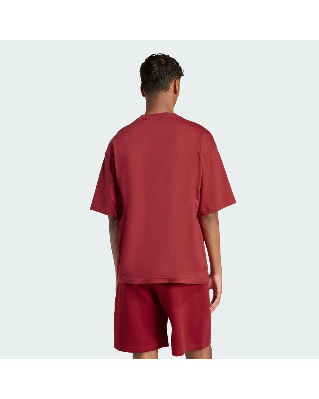 Adidas Red Future Icons 3 Bar Logo T-Shirt for men