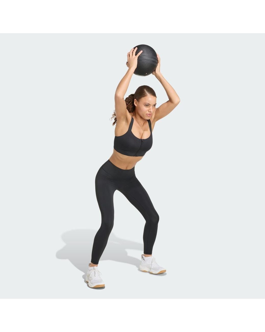Adidas Blue Optimé High Support Zip Bra