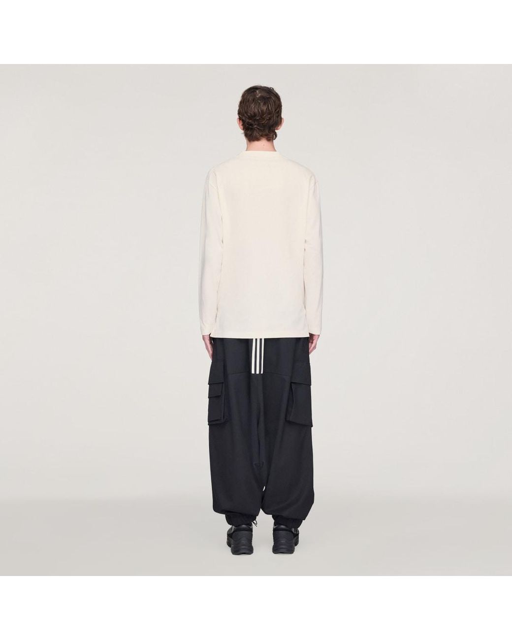 Adidas White Y-3 Logo Long Sleeve Long-Sleeve Top