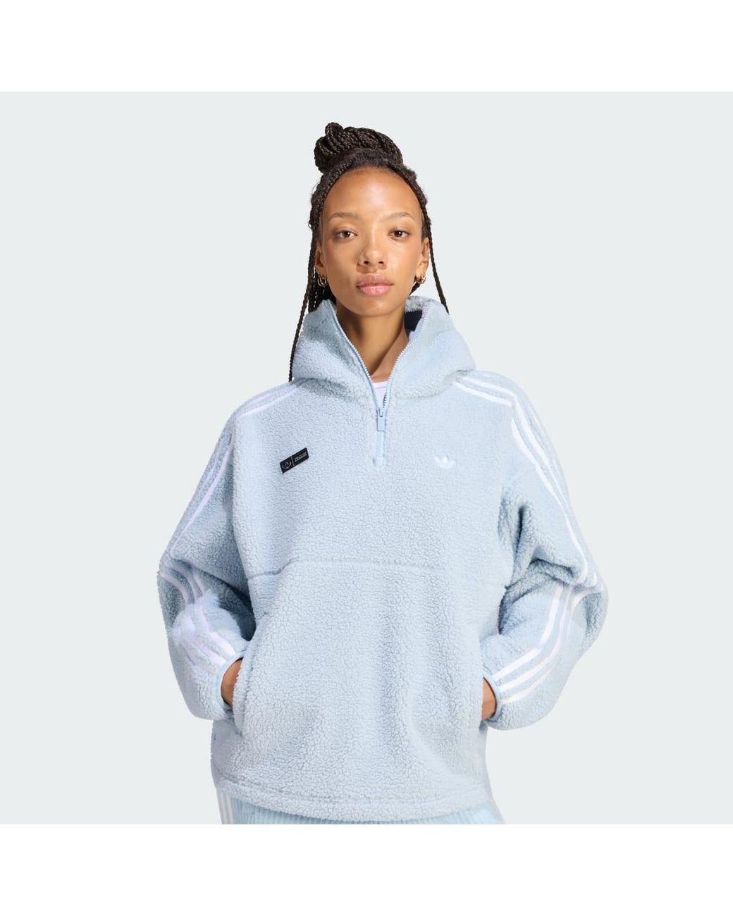 Adidas Blue Originals By Jennie Fleece Hoodie Jacket