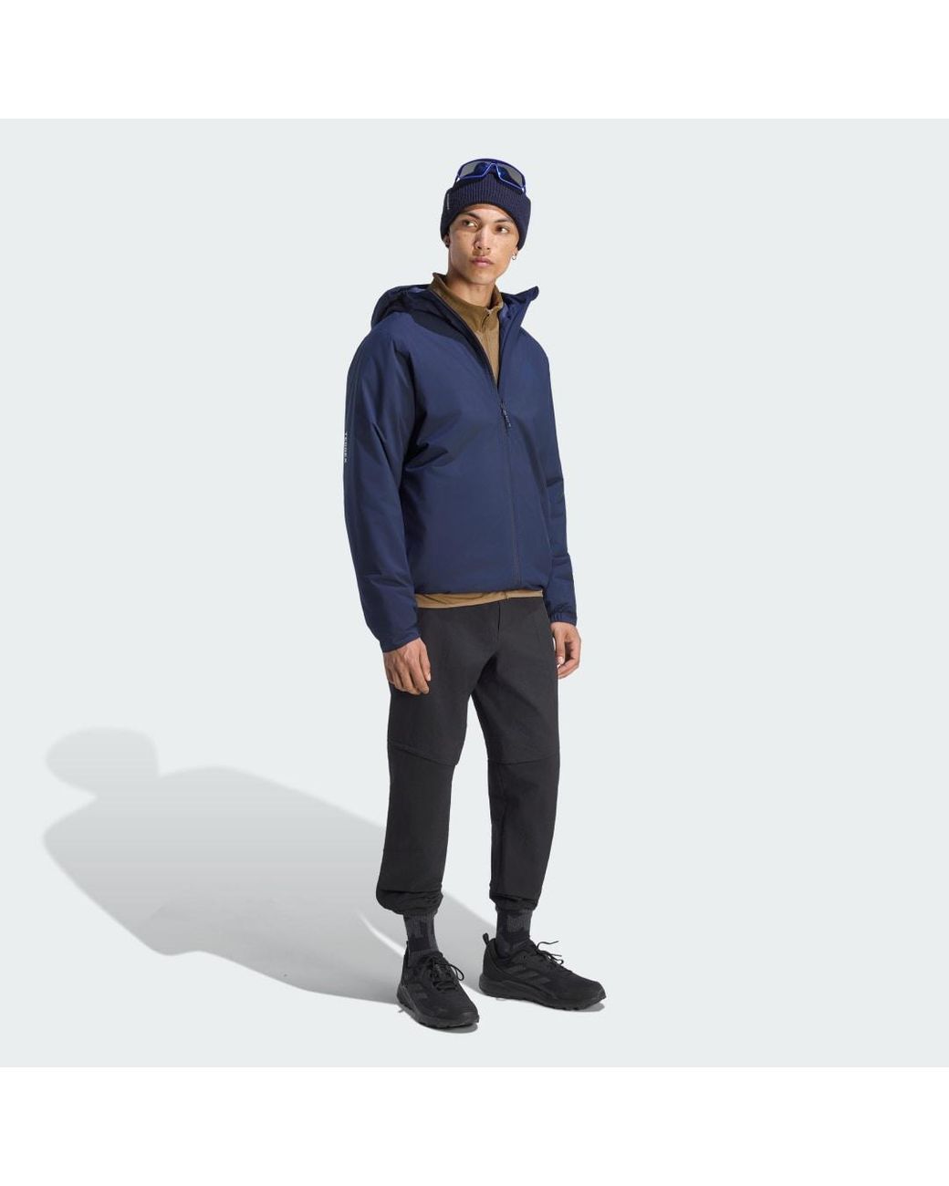Adidas Blue Terrex Multi Essentials Climaproof Insulated Hooded Jacket for men