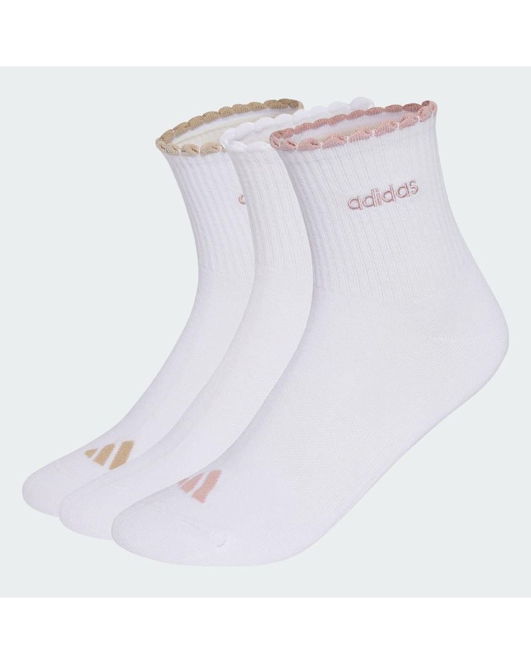 Adidas White Quarter Sock 3 Pair Pack