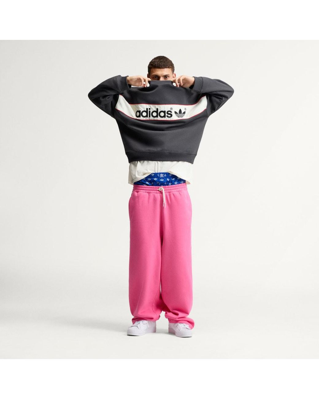 Adidas Pink Adisignature Ny Crewneck Sweatshirt