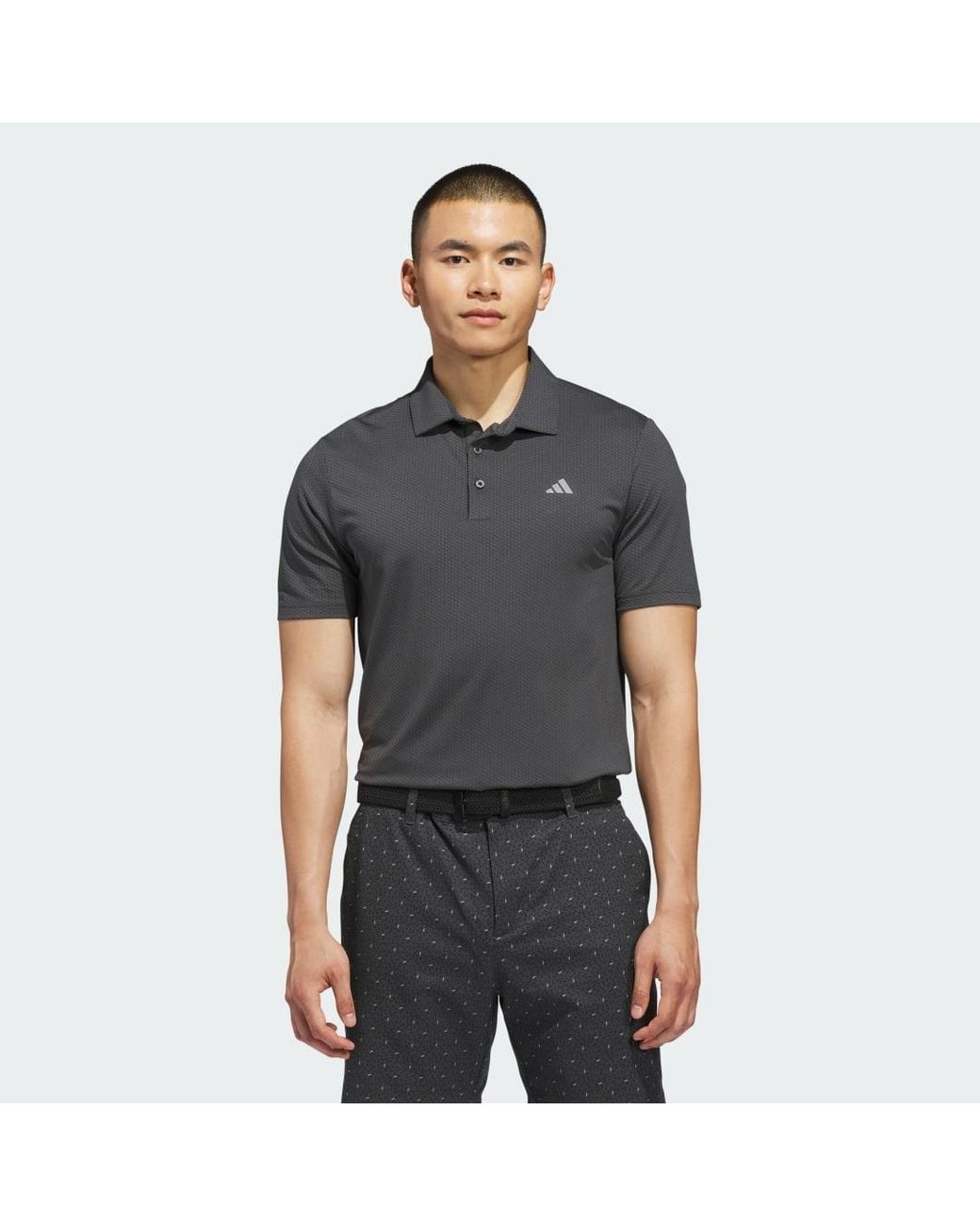Adidas Gray Performance Textured Polo Shirt for men