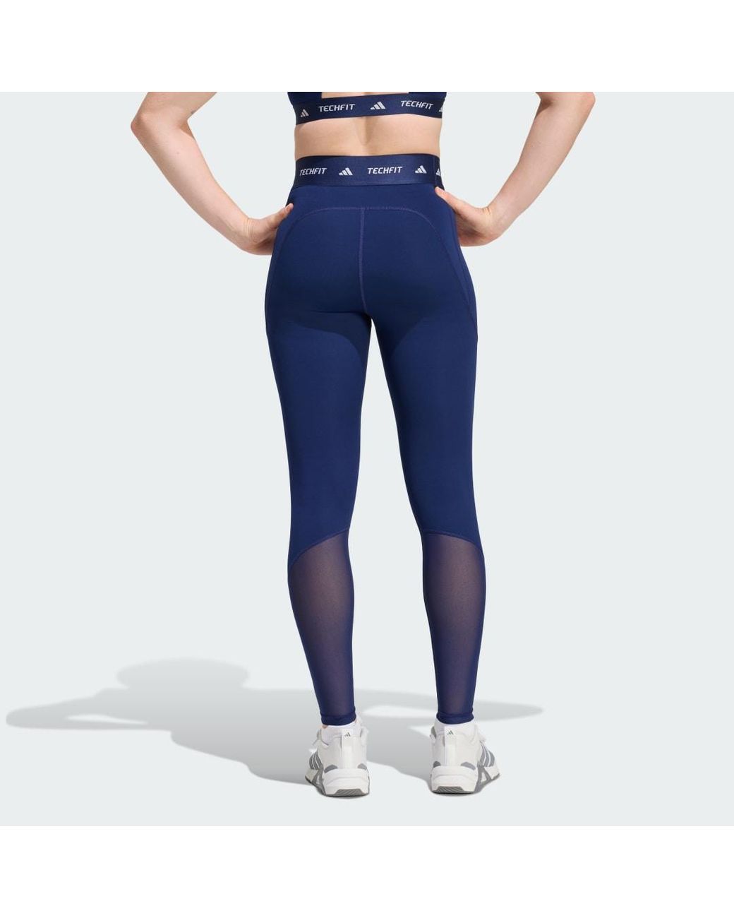 Adidas Blue Techfit Stash Pocket Full-Length Leggings
